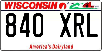 WI license plate 840XRL