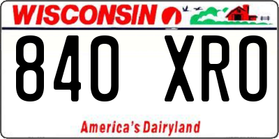 WI license plate 840XRO