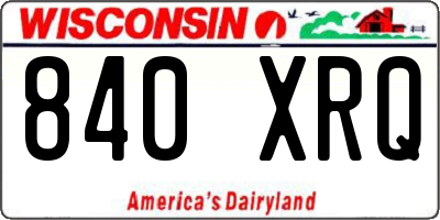 WI license plate 840XRQ