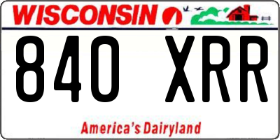 WI license plate 840XRR