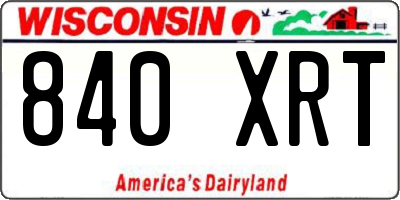 WI license plate 840XRT