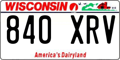 WI license plate 840XRV