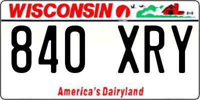 WI license plate 840XRY