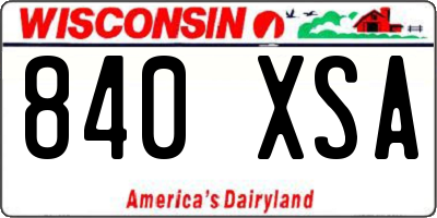 WI license plate 840XSA