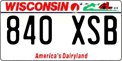 WI license plate 840XSB