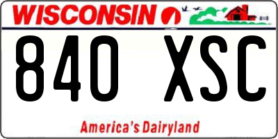WI license plate 840XSC