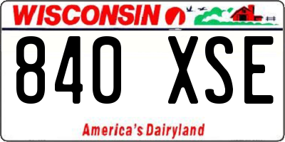 WI license plate 840XSE