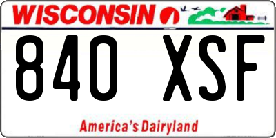 WI license plate 840XSF