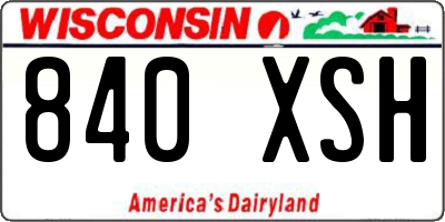 WI license plate 840XSH
