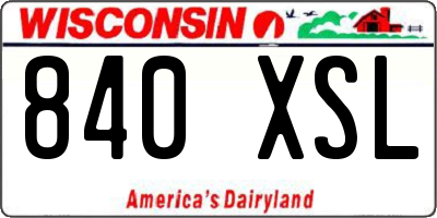 WI license plate 840XSL
