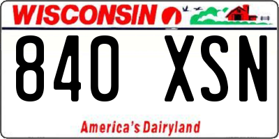 WI license plate 840XSN