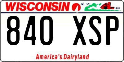 WI license plate 840XSP
