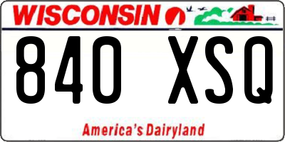 WI license plate 840XSQ