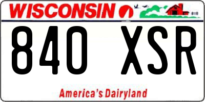 WI license plate 840XSR