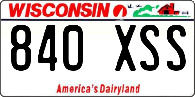 WI license plate 840XSS