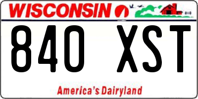 WI license plate 840XST