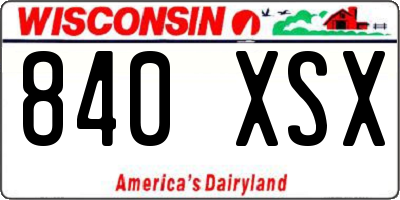 WI license plate 840XSX