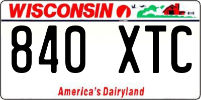 WI license plate 840XTC