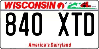 WI license plate 840XTD