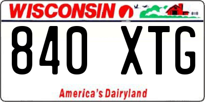 WI license plate 840XTG