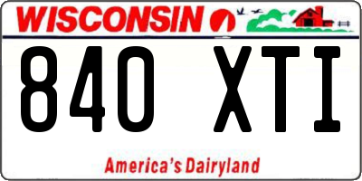 WI license plate 840XTI