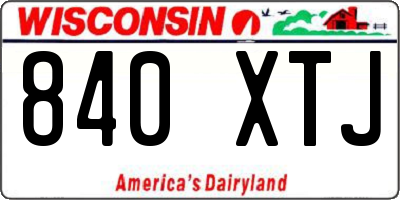 WI license plate 840XTJ