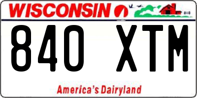 WI license plate 840XTM