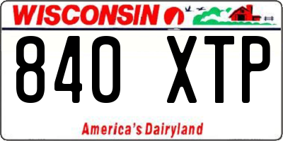 WI license plate 840XTP
