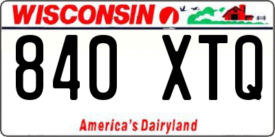 WI license plate 840XTQ