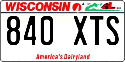 WI license plate 840XTS