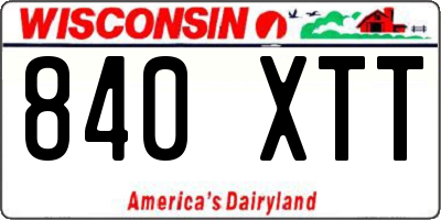 WI license plate 840XTT