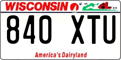 WI license plate 840XTU