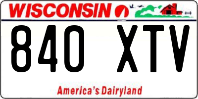 WI license plate 840XTV