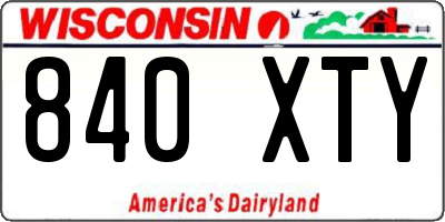 WI license plate 840XTY