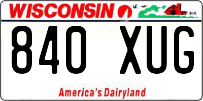 WI license plate 840XUG