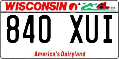 WI license plate 840XUI