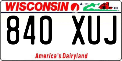 WI license plate 840XUJ
