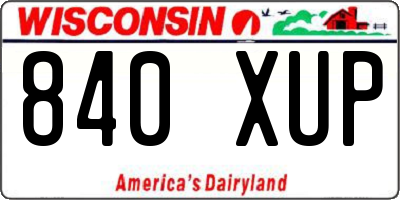 WI license plate 840XUP