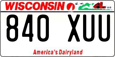 WI license plate 840XUU
