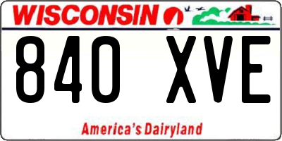 WI license plate 840XVE