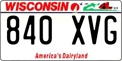 WI license plate 840XVG