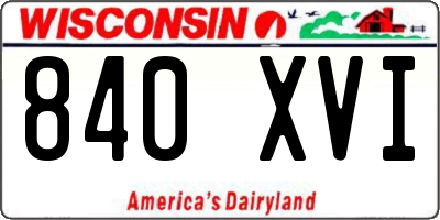 WI license plate 840XVI