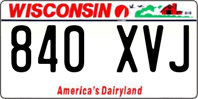 WI license plate 840XVJ
