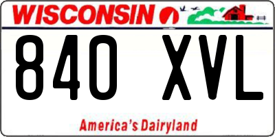 WI license plate 840XVL