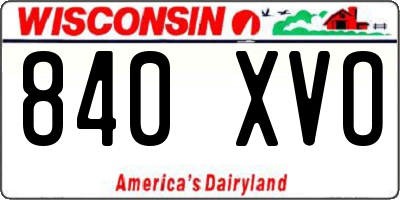 WI license plate 840XVO