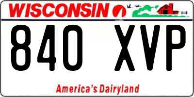 WI license plate 840XVP