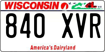 WI license plate 840XVR