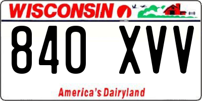 WI license plate 840XVV