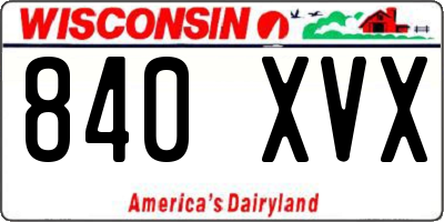 WI license plate 840XVX