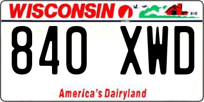 WI license plate 840XWD